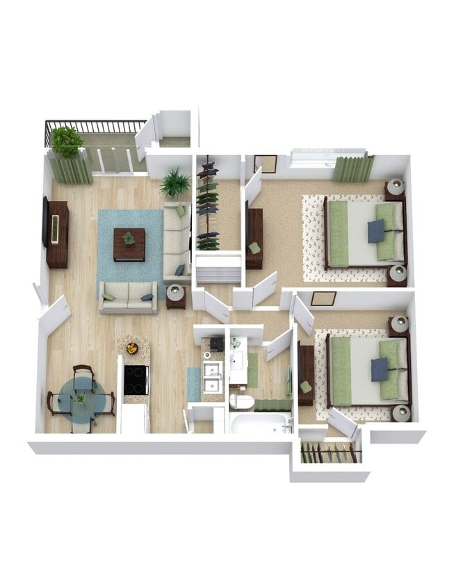 Two Bed, One Bath - B1