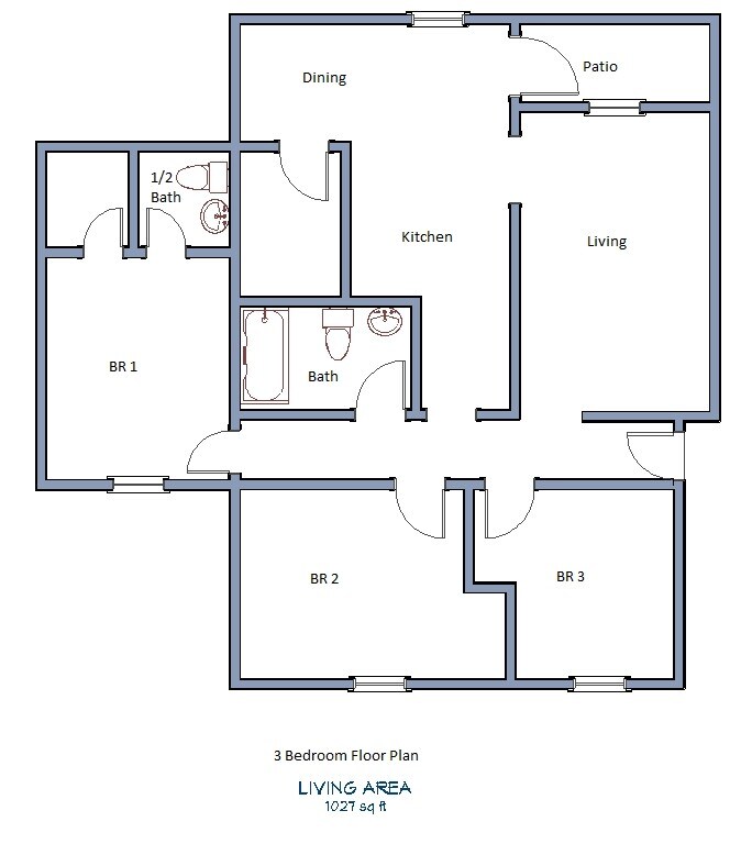 Floor Plan - 3 Beds