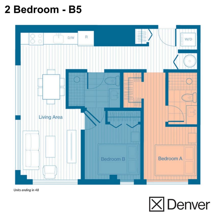 2 Bedroom Layout: B5 - 2 Bedroom Layout - B5