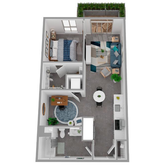 Floor Plan - 1 Bed/1 Bath-a20.1