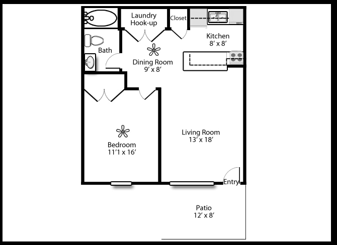 1BR/1BA - One Bedroom