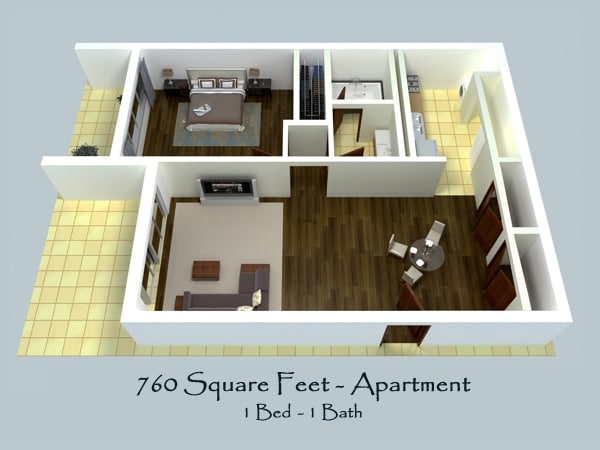 1BR/1BA - 1x1