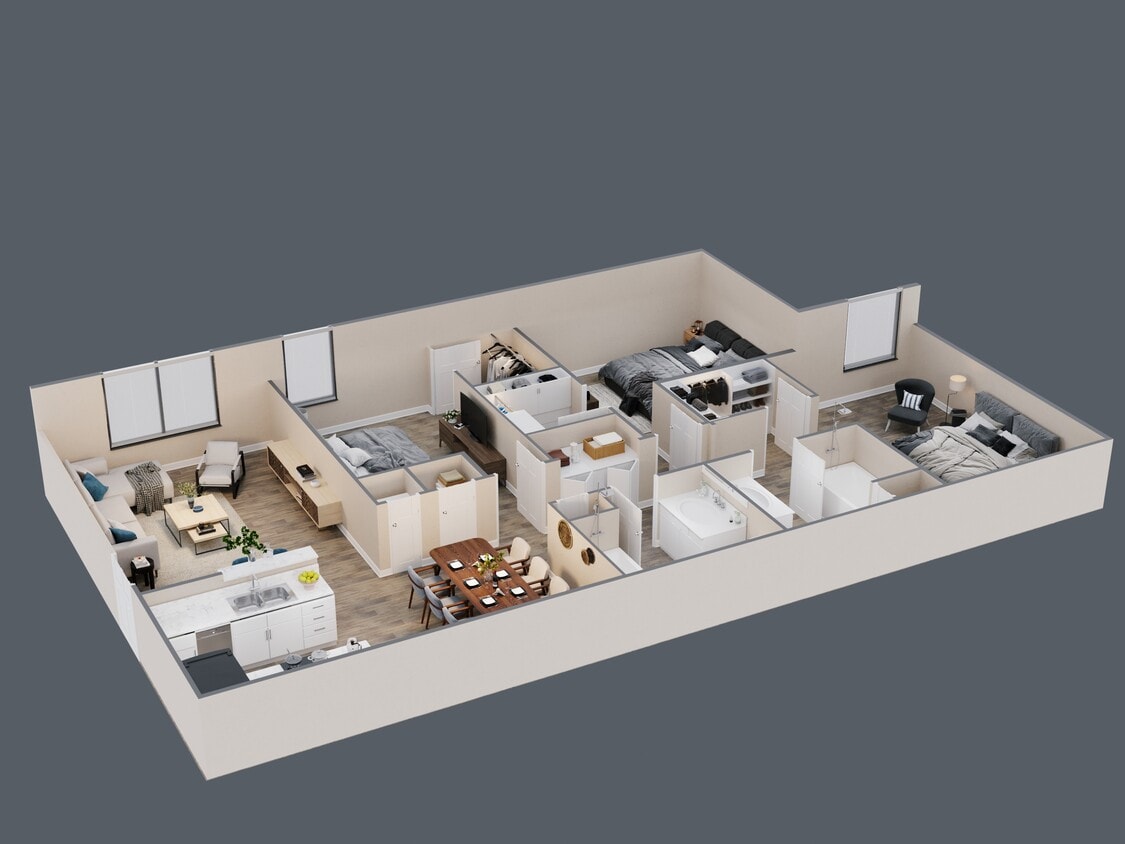 Floor Plan - 3 Bed 2 Bath Classic