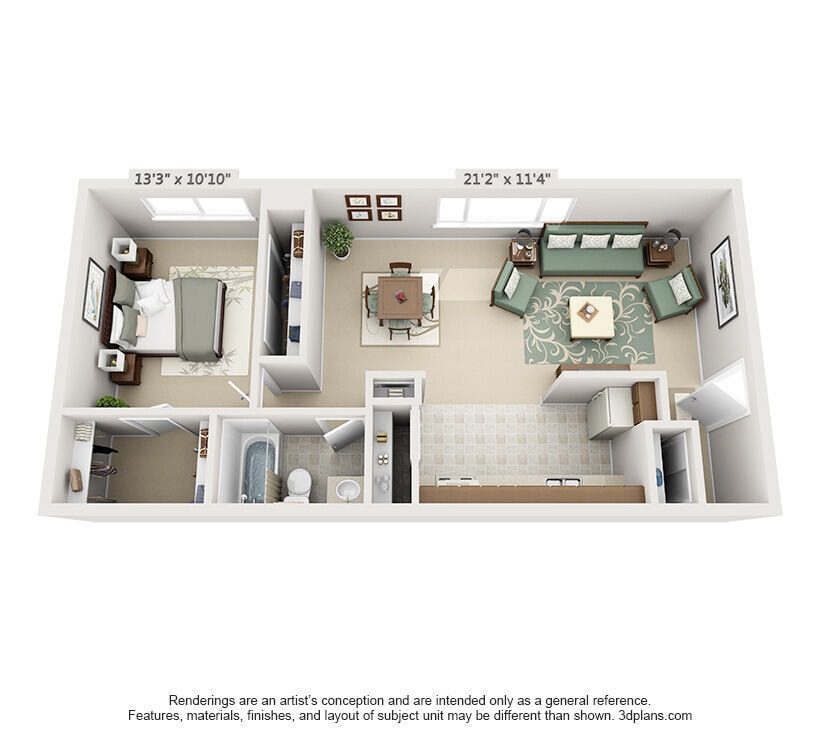Floor Plan - 1 Bedroom Small