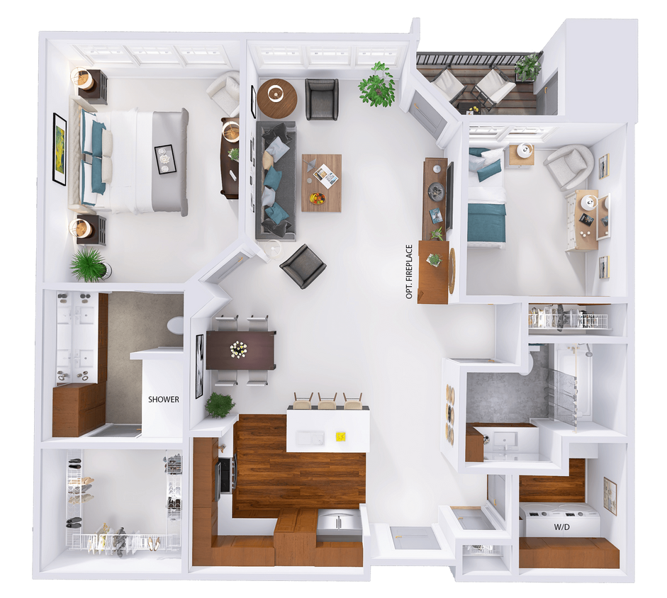 Floor Plan - NorthTown - C4 - 2 Bed - 2 Bath
