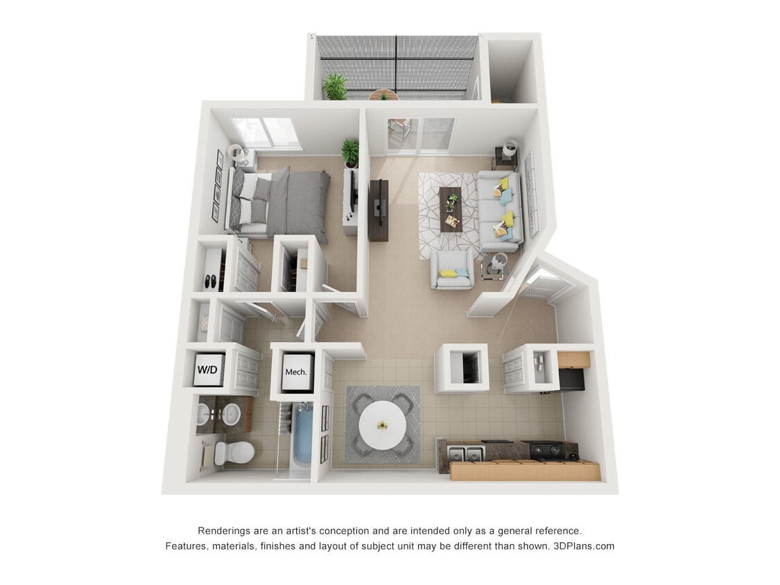 Floor Plan - One Bedroom - Augusta II