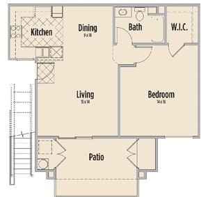 1BR/1BA - 1 Bedroom