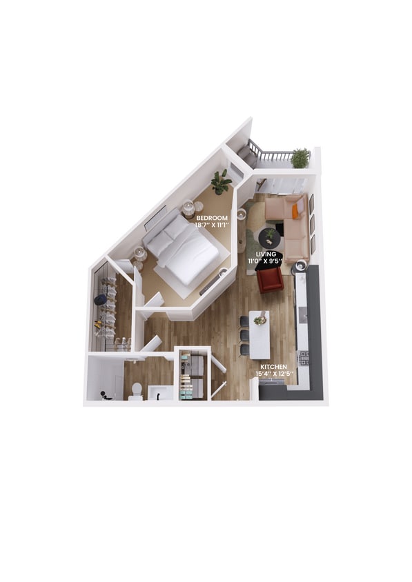 Floor Plan - A3 One Bedroom