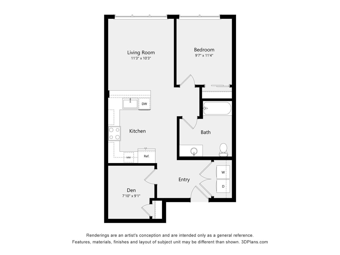Floor Plan - One Bedroom Den C05AA