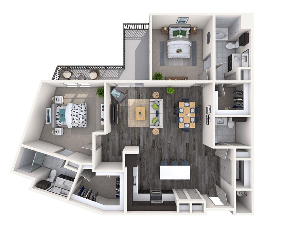 Floor Plan - Two Bedroom B2G