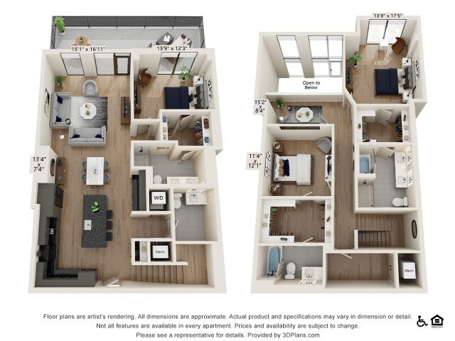 3 bed 3.5 bath | 2310 sq ft - Three Bedroom Townhouse (2310 SF)