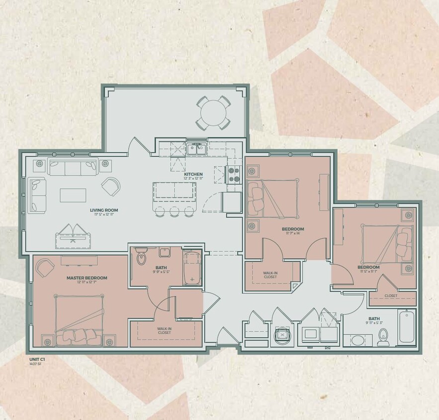Floor Plan - C1 - 3 Bedroom