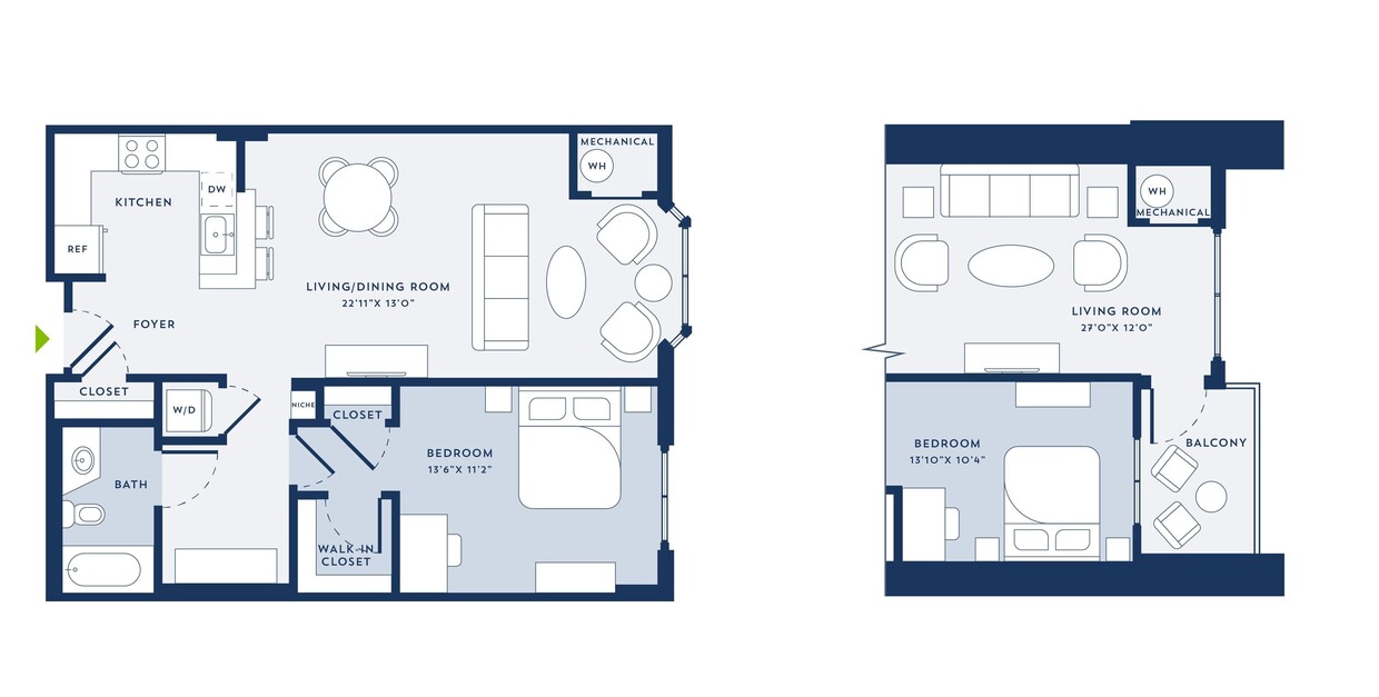 Floor Plan - 1 Bed/1 Bath-B5