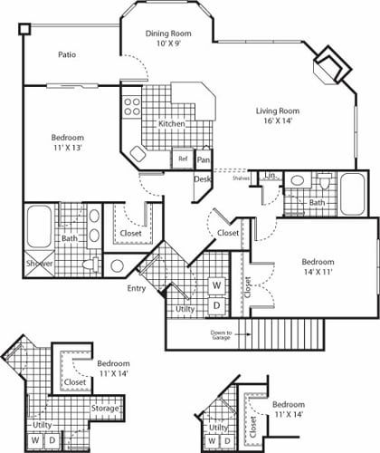 Floor Plan - Two Bed B-4 - Phase I