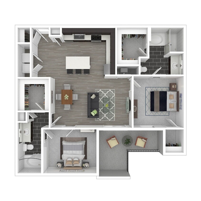 Floor Plan - 2 Bedroom (Corner)