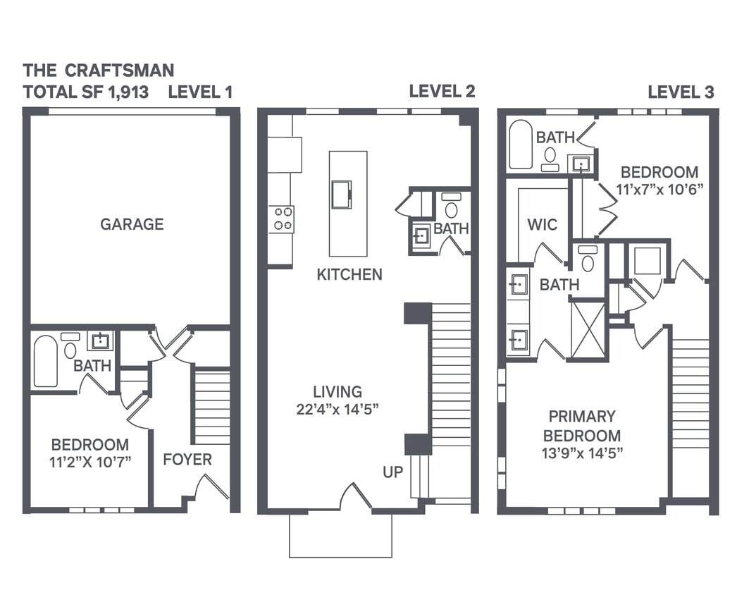 Floor Plan - The  Craftsman Townhome - Attached Garage