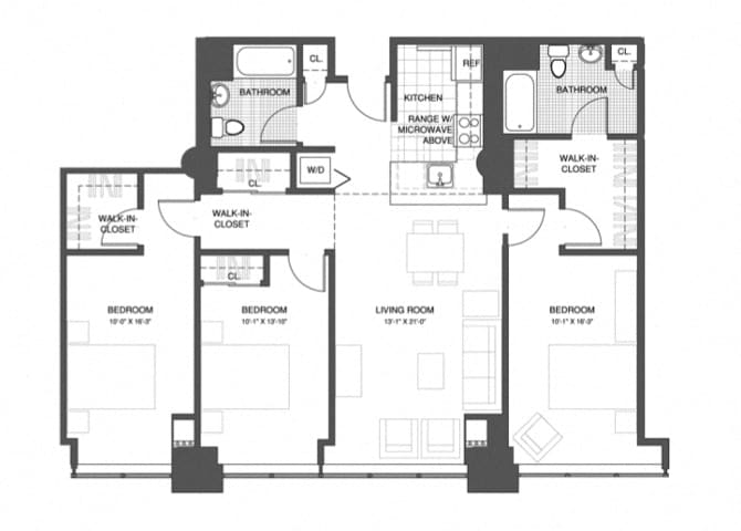 Floor Plan - 3 Bed/2 Bath