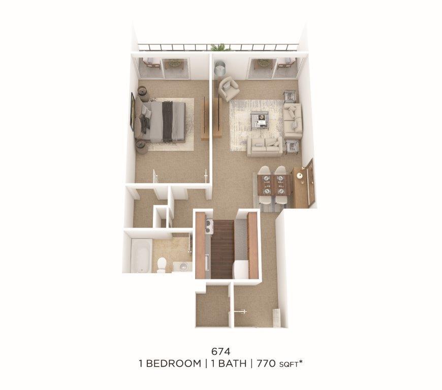 Floor Plan - One Bedroom