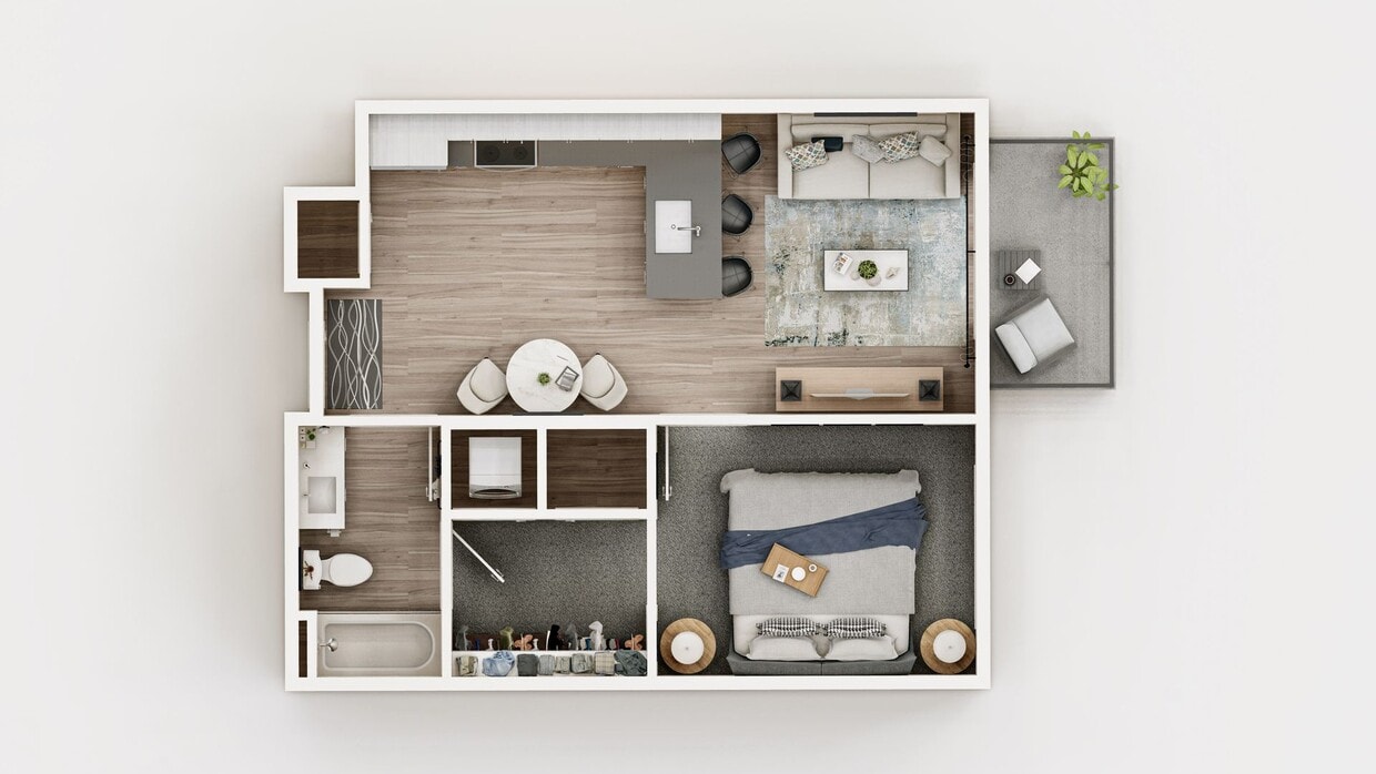 Floor Plan - 1 bedroom 1 bathroom
