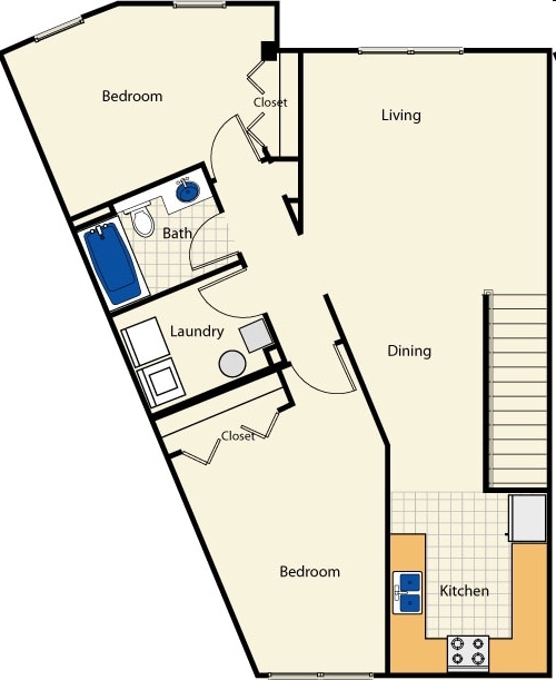2BR/1BA - 2 Bed 1 Bath