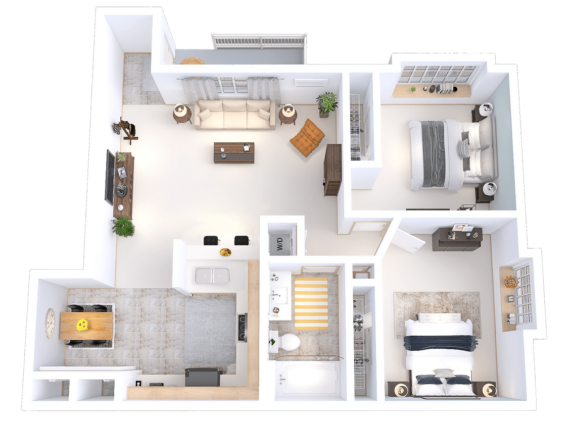 Floor Plan - Rivershire Addition - 2 Bed, 1 Bath Lower