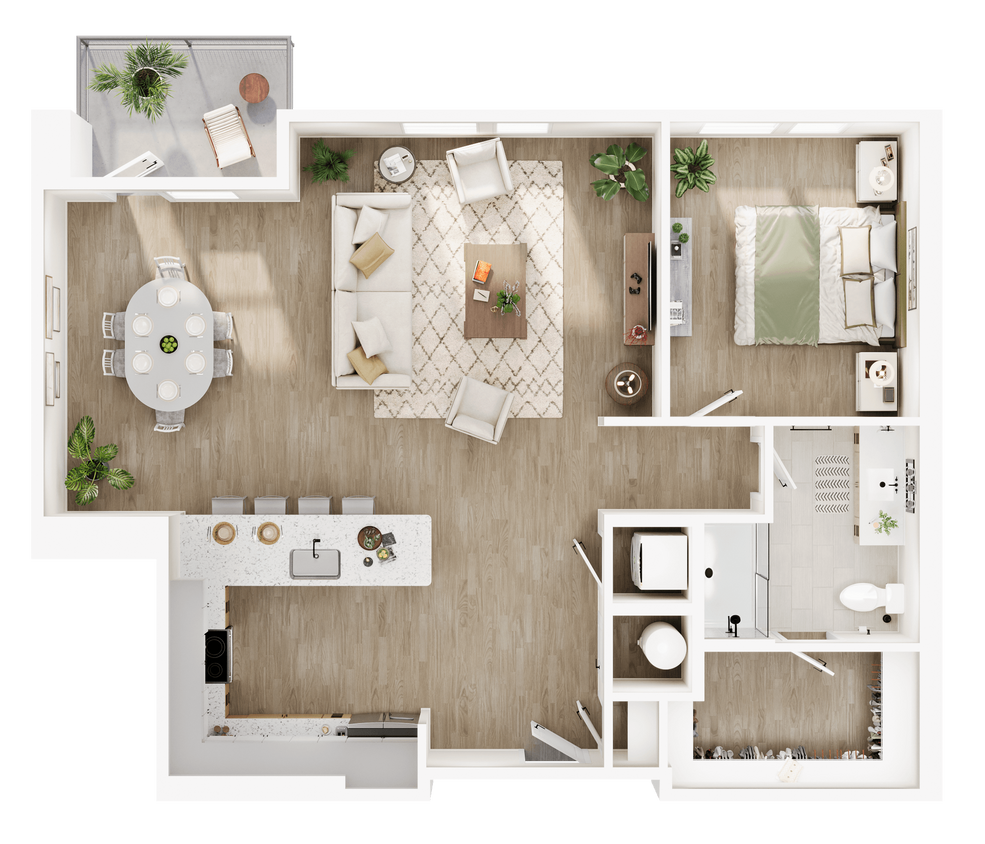Floor Plan - KNOTTY PINE One Bed One Bath