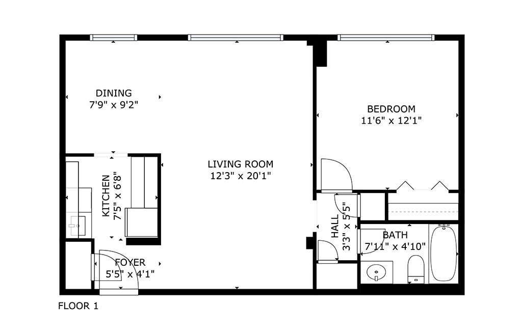 Marlow Towers 1 BD 1 BA 635 sq ft - 1 Bedroom 1 Bathroom 635 Sq Ft
