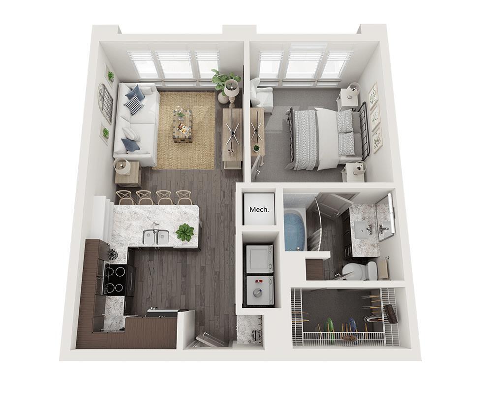 Floor Plan - One Bedroom A1C
