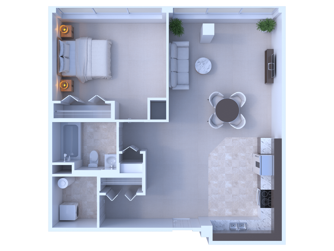 1 Bedroom / 1 Bathroom - 908 - 1 Bedroom / 1 Bathroom - 908