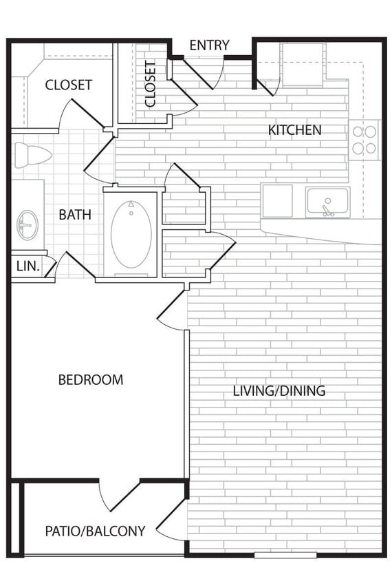 Agave - A2 - 1 Beds - 1 Baths - 734 Sq. ft. - A2