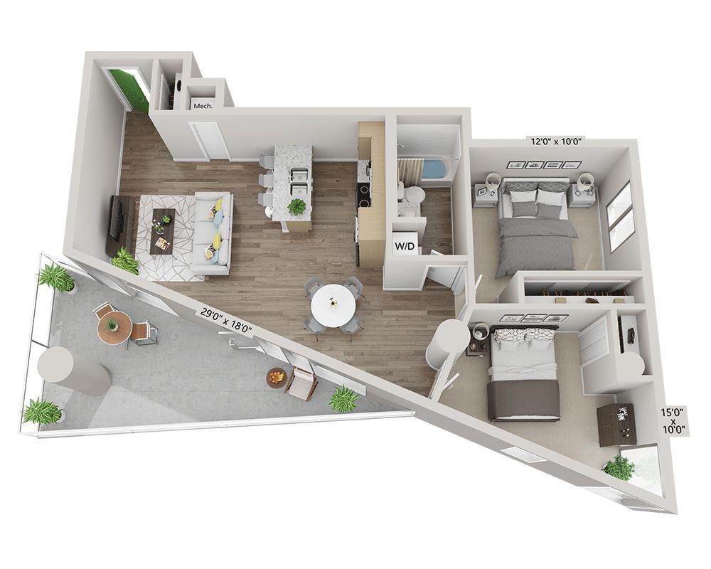 Floor Plan - Two Bedroom B2C