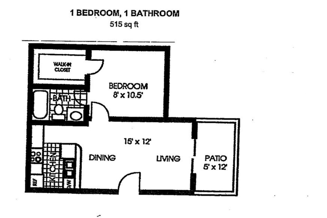 Floor Plan - 1x1 -First Floor