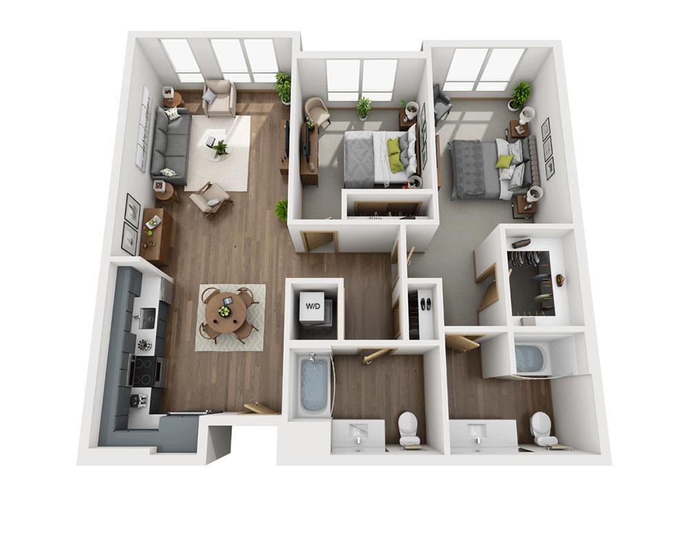 Floor Plan - Two Bedroom B2E-CL1