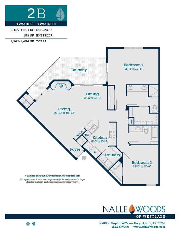 Floor Plan - Two Bedroom Two Bath-B