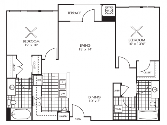 Floor Plan - 2B-B