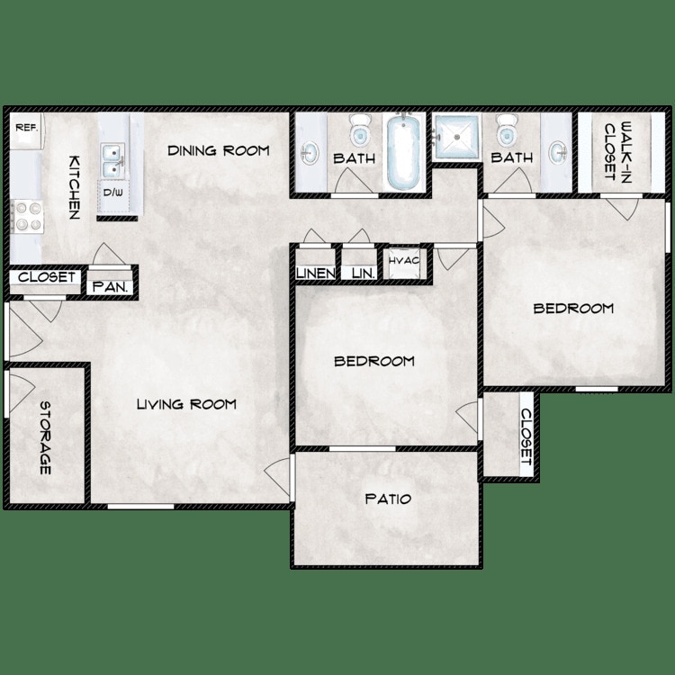 Floor Plan - 2 BR B-3	