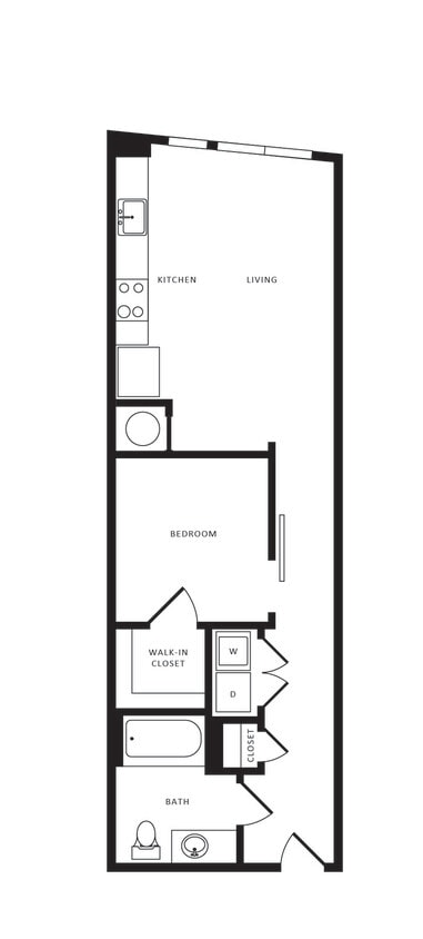 Floor Plan - 1 Bed/1 Bath-A08 Modern