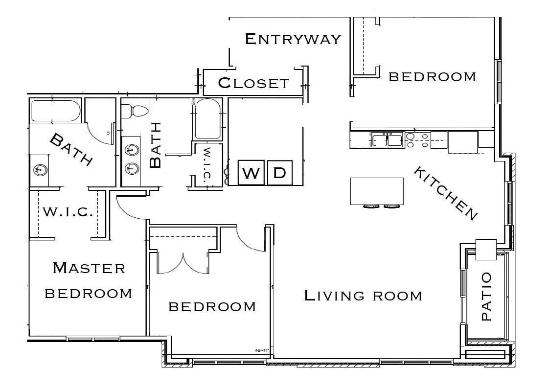 Floor Plan - 3 Bed 2 Bath