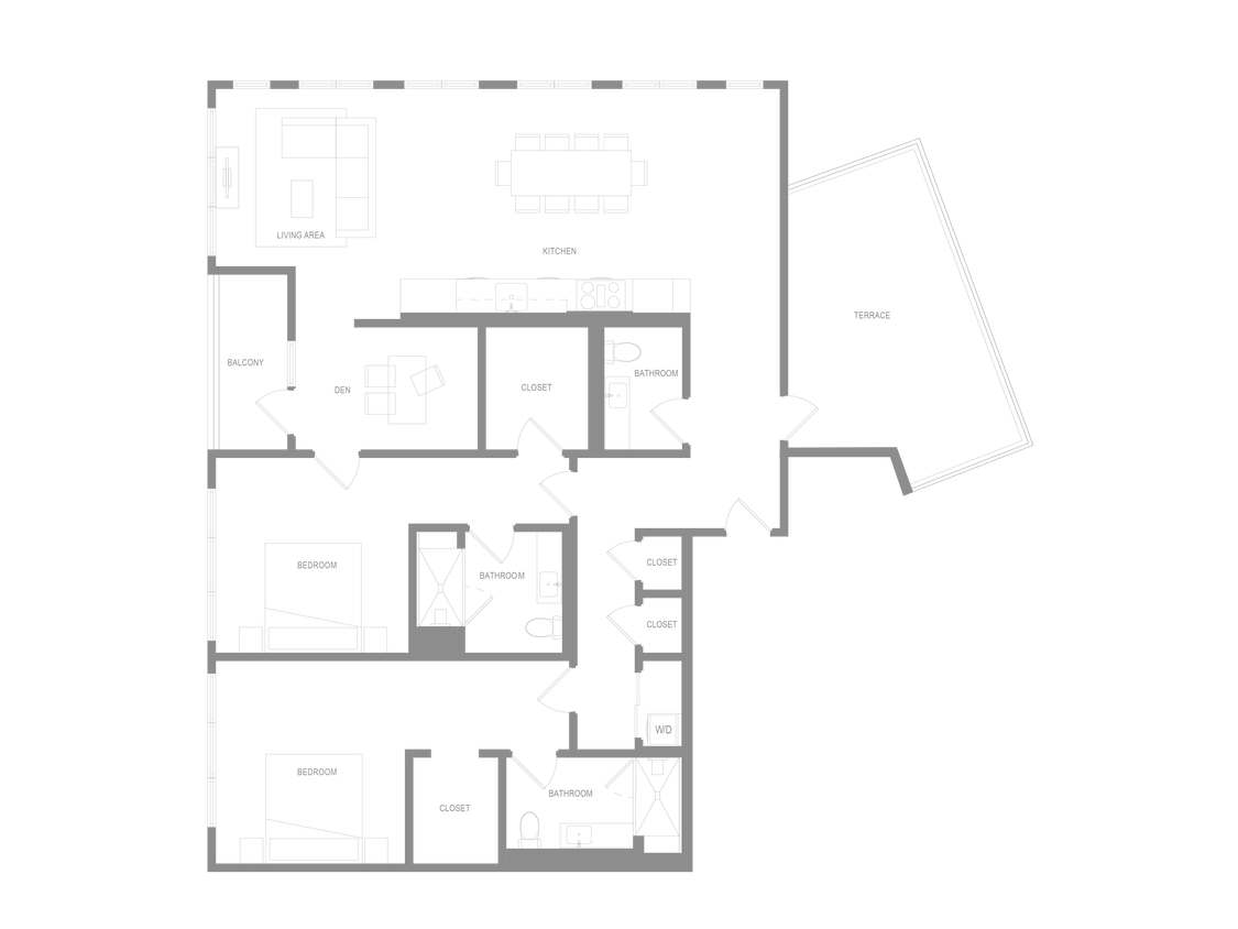 Floor Plan - Alta PHA 2 Bedroom 2.5B Den B