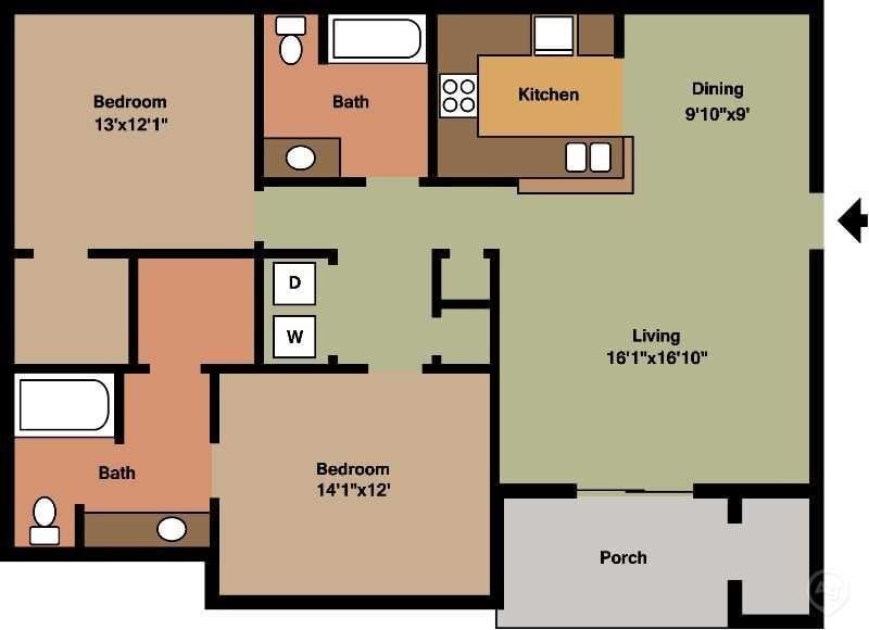 Floor Plan - Two Bedroom