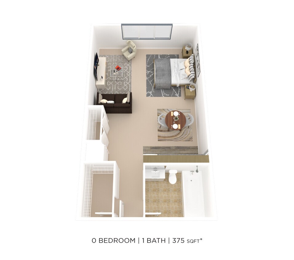 Floor Plan - Studio- 375 sqft