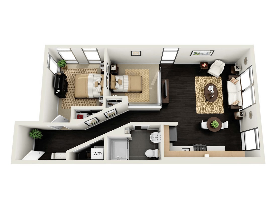 Floor Plan - 2 Bedroom - 956 sqft