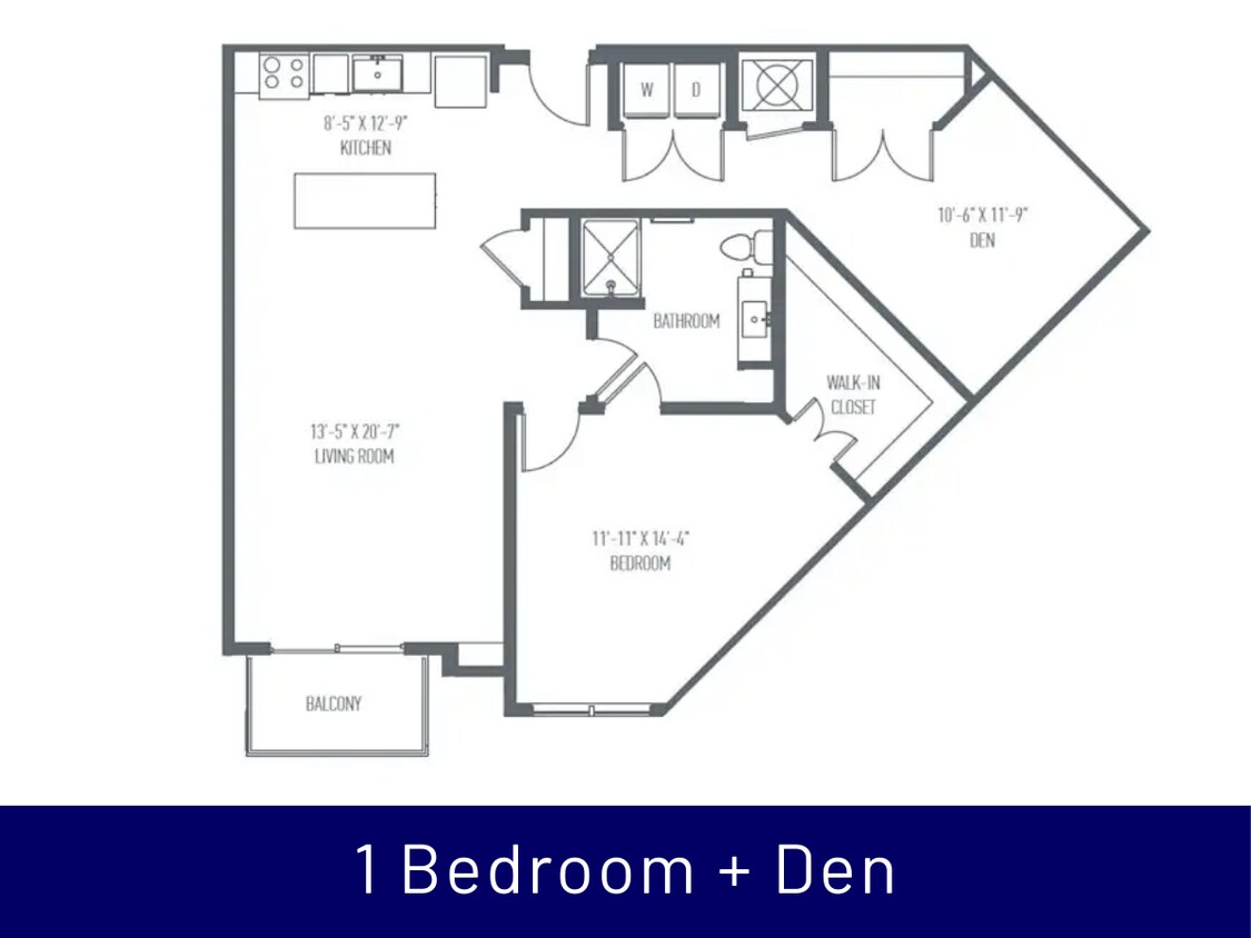 Floor Plan - C1 - One Bedroom + Den