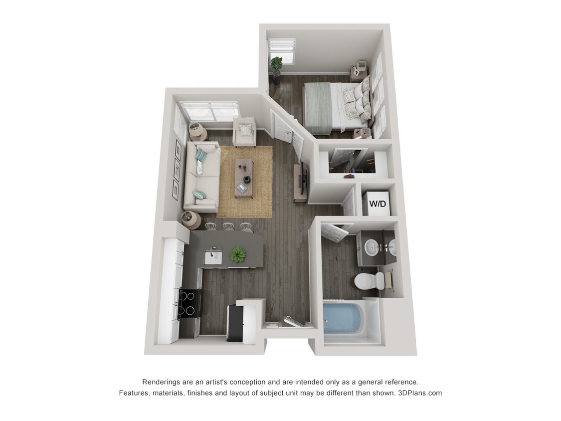Floor Plan - 1x1A The Bay Bridge - Renovated