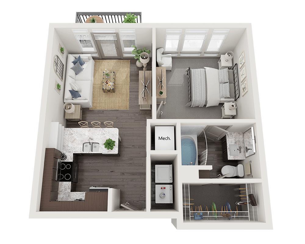 Floor Plan - One Bedroom A1A