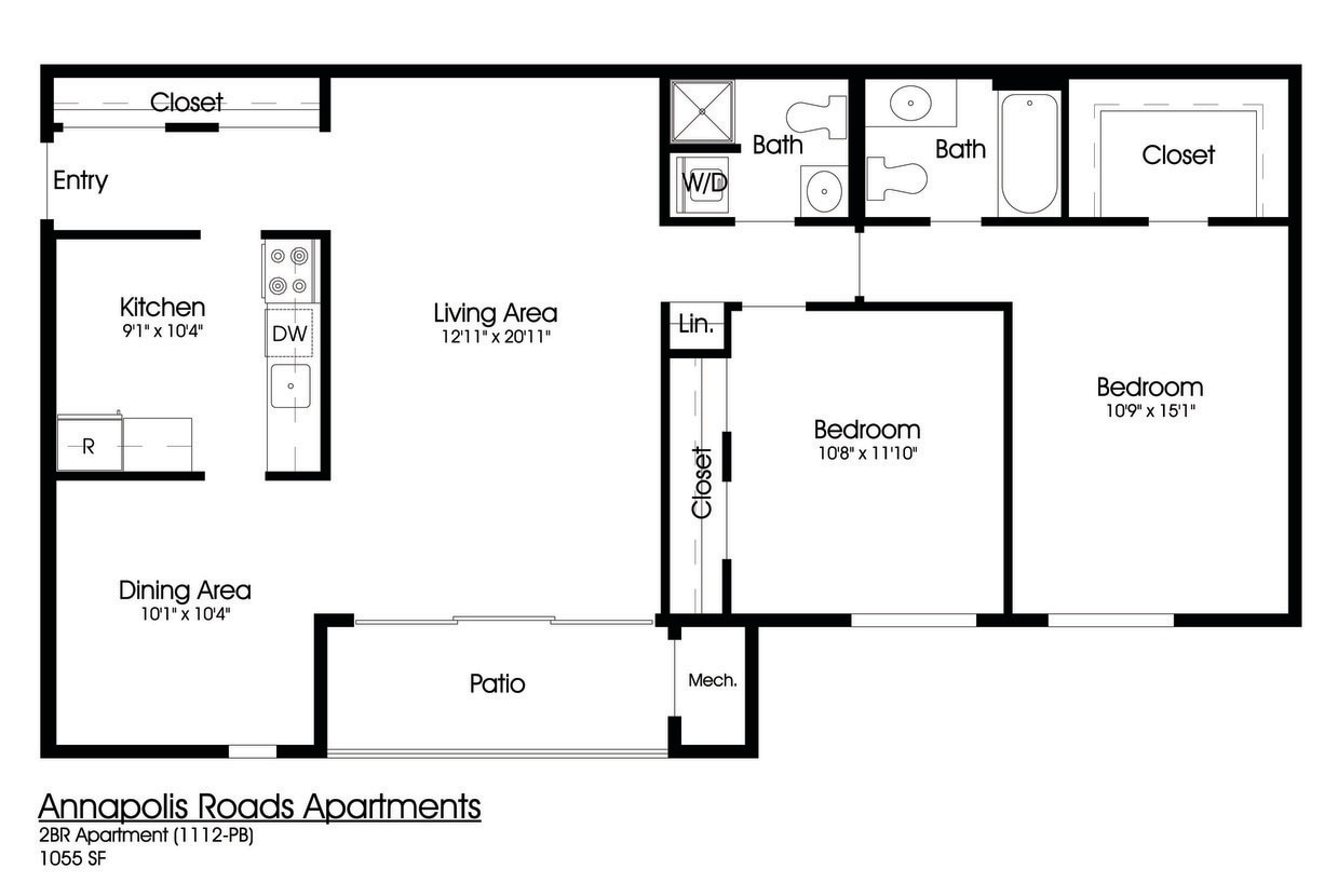 Floor Plan - 2BR 2BA