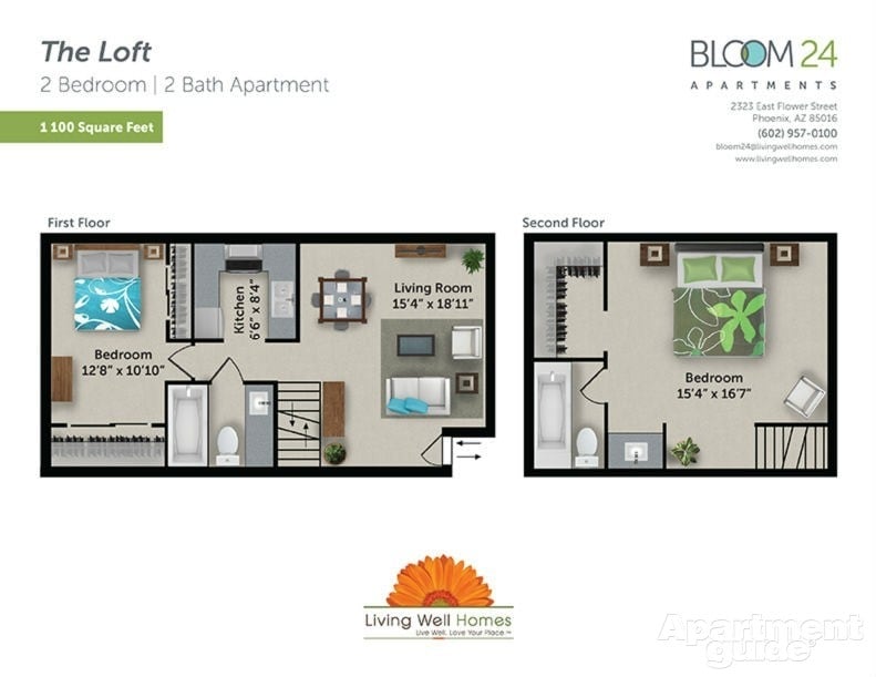 2BR/2BA - The Loft