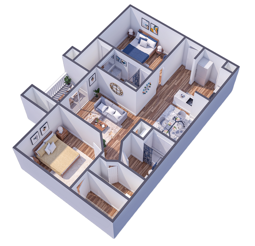 Renovated - includes granite countertops, modern hardware, appliances and lighting, white cabinetry and updated flooring/paint options. - The Mustang - Renovated