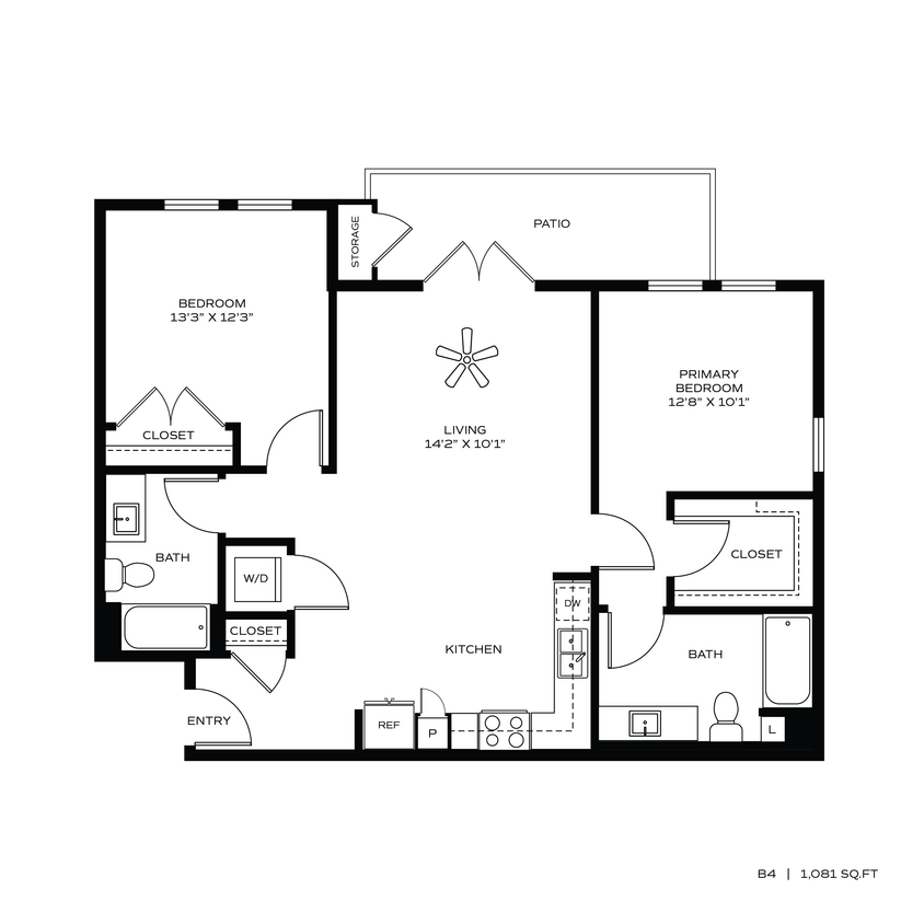 Floor Plan - 2BR/2BA B4