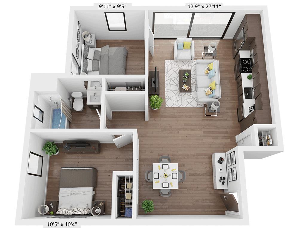 Floor Plan - Two Bedroom B1G